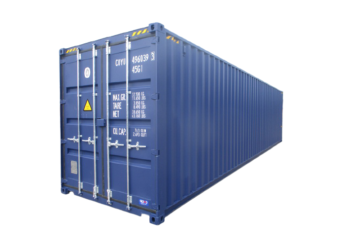 40ft high cube storage container in blue