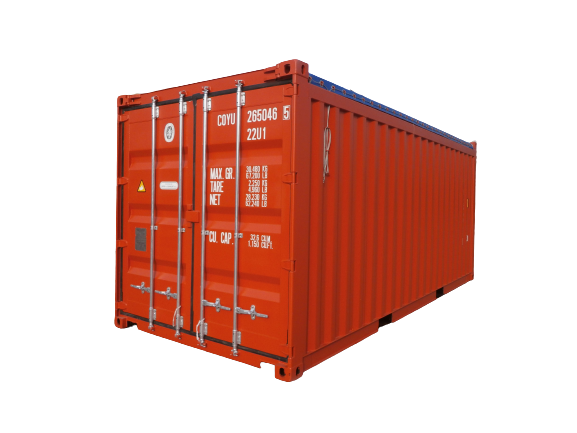 20ft open top shipping container in orange