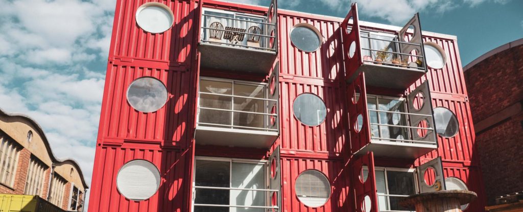 Shipping containers converted to apartments