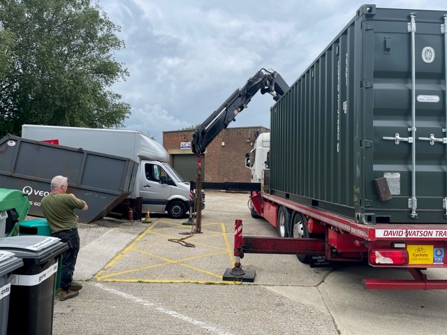 Delivering a shipping container to a customer