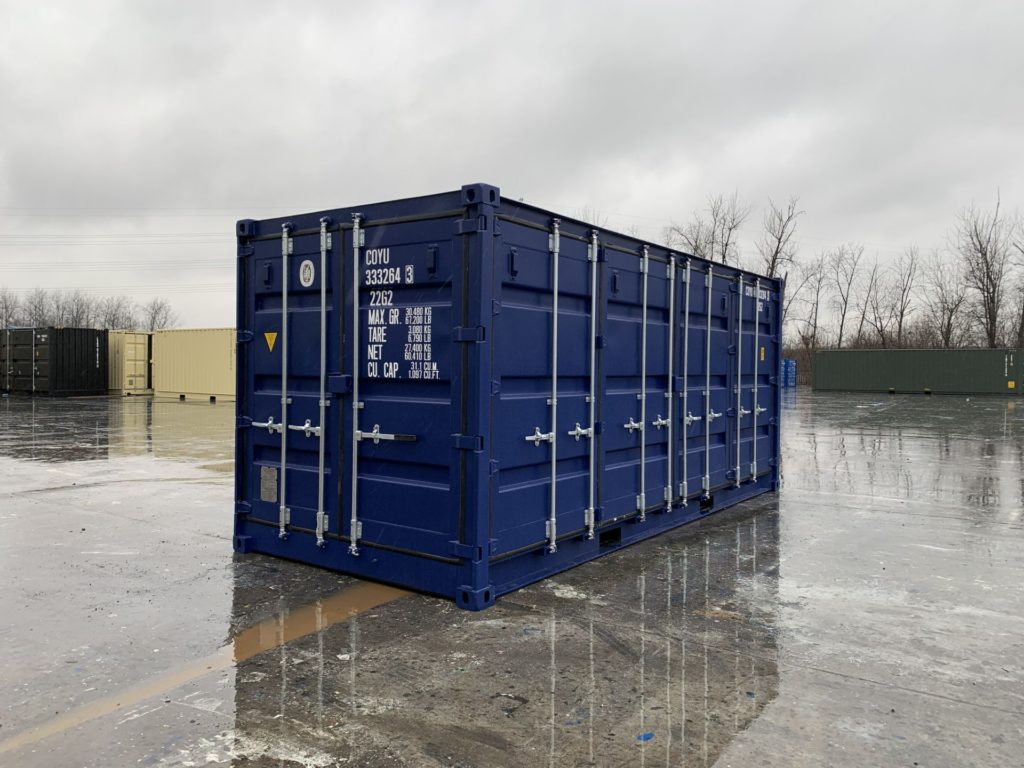 20ft openside shipping container in blue
