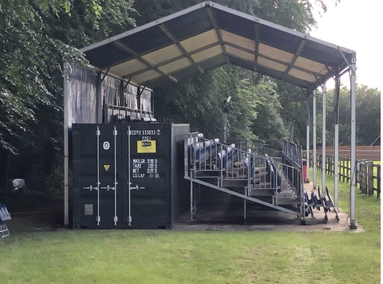 A new 20ft shipping container being used for Bracknell Rugby Club