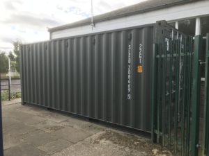 New shipping containers delivered to SWCHS, Saffron Walden