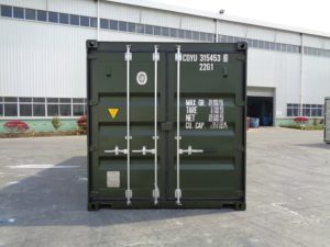 20' Standard RAL 6007 doors closed front (1)