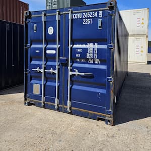 Front image of nearly new 20ft container