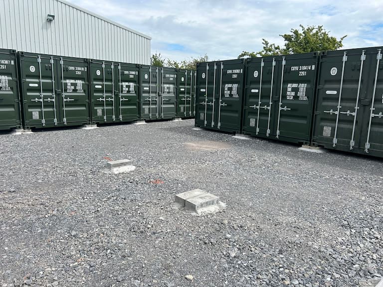 Shipping containers at a self storage site