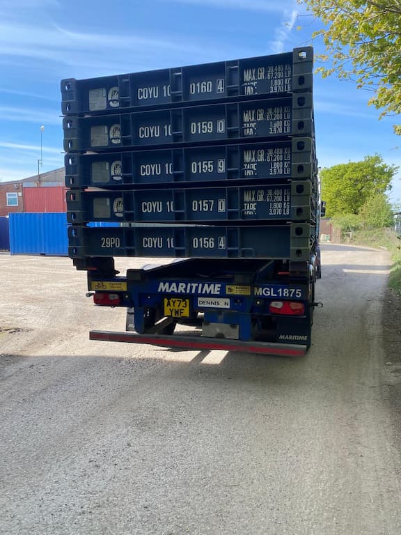 Platform flat containers being delivered