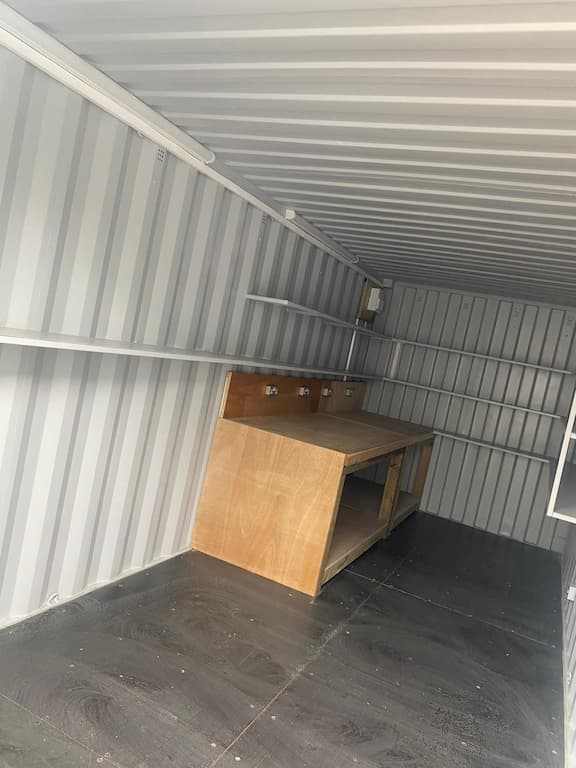 workbench in a Bespoke shipping container