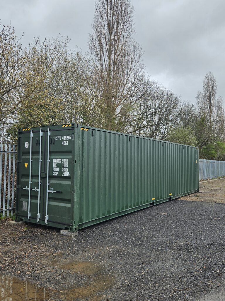 40ft high cube container in dark green