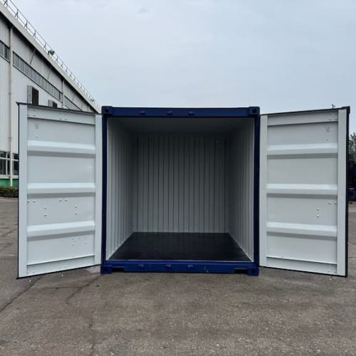 inside a shipping container