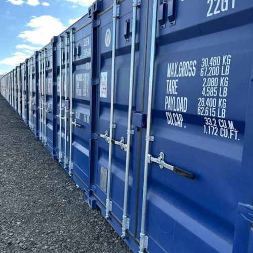 row of containers at a self storage site