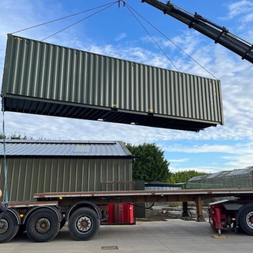 40ft high cube container in green