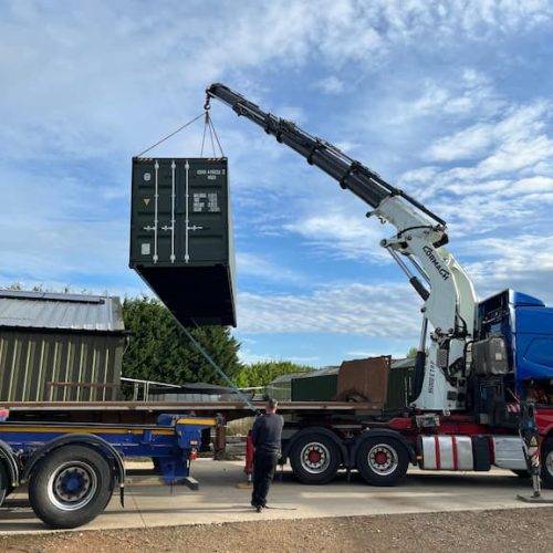 40ft high cube container on a lorry